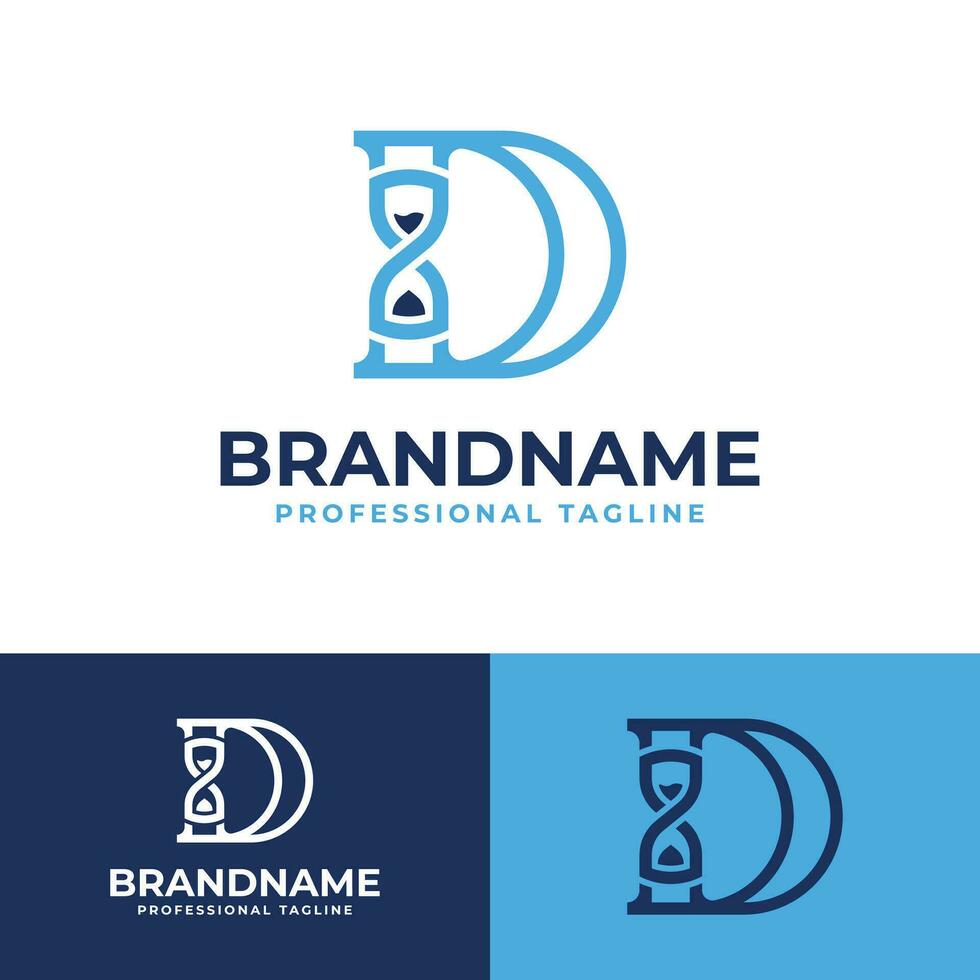 brief d zandloper logo, geschikt voor ieder bedrijf verwant naar zandloper met d voorletter. vector