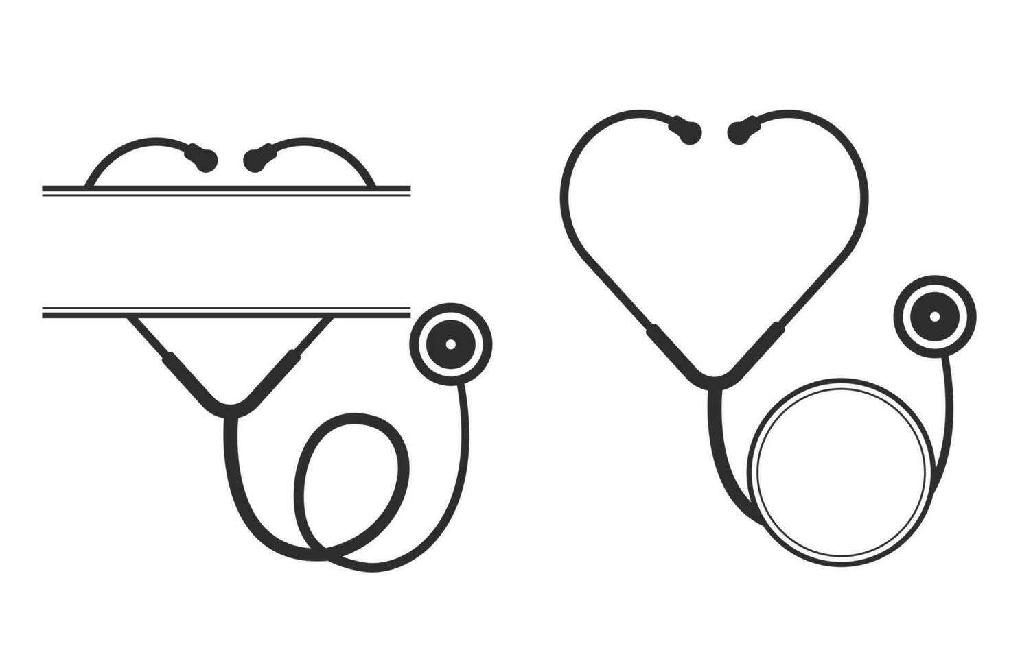 stethoscoop monogram vector, medisch gereedschap monogram vector, stethoscoop illustratie, dokter, verpleegster, Gezondheid, illustratie, klem kunst, medisch illustratie, vector