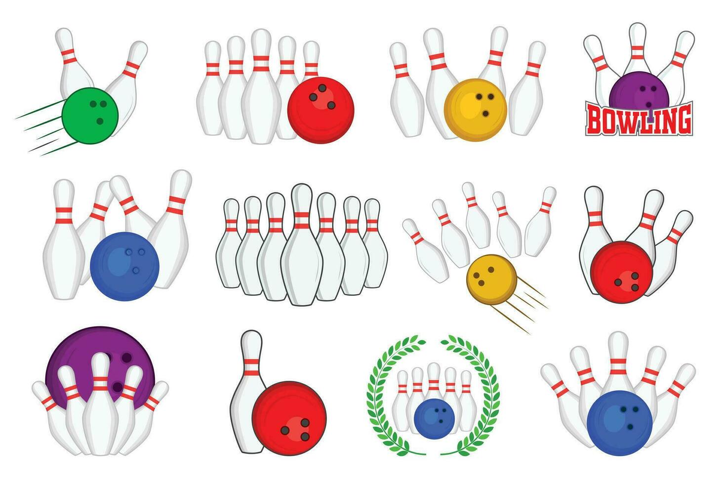 bowling vector clip art bundel, bowling vector bundel, bowling illustratie, sport- illustratie, bowling clip art bundel, vector, spel vector, spel toernooi, kampioenen liga