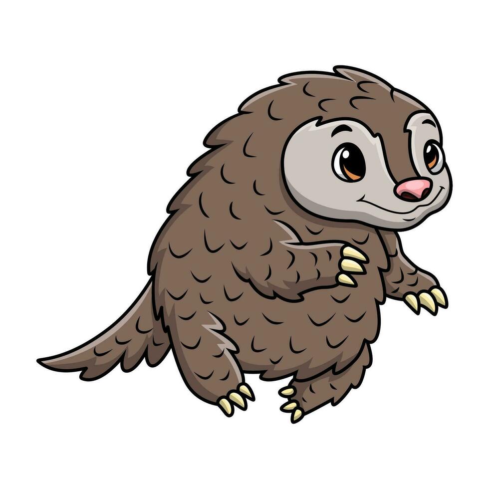 schattig pangolin tekenfilm Aan wit achtergrond vector