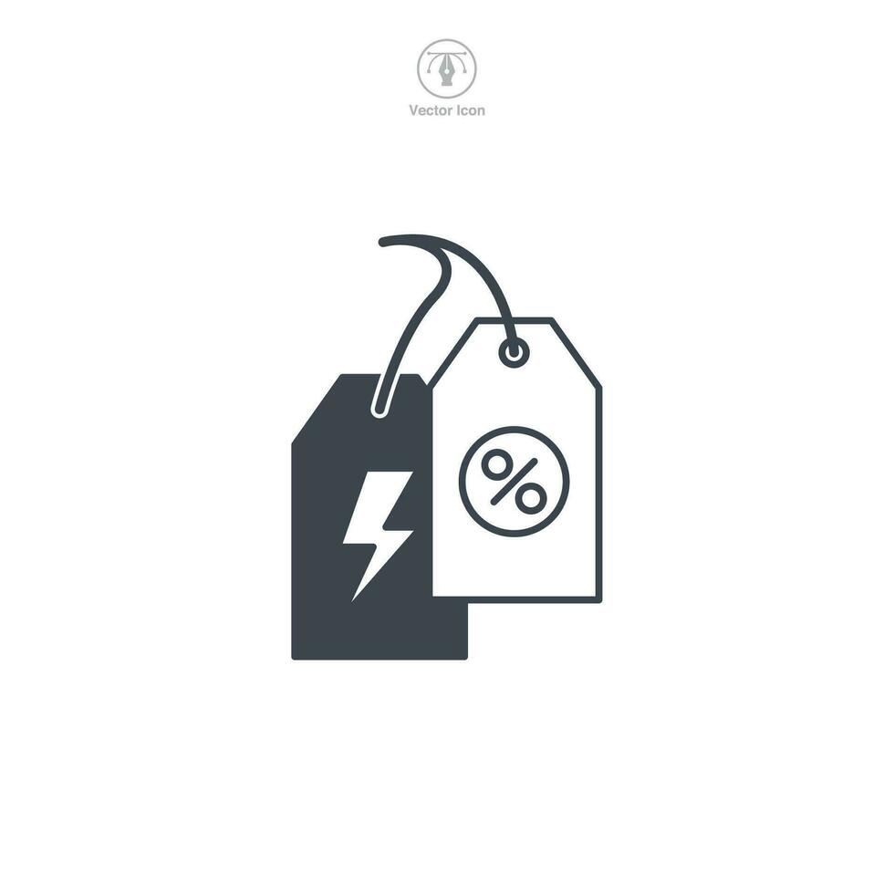 flash uitverkoop korting prijs label groot uitverkoop advertentie icoon symbool vector illustratie geïsoleerd Aan wit achtergrond