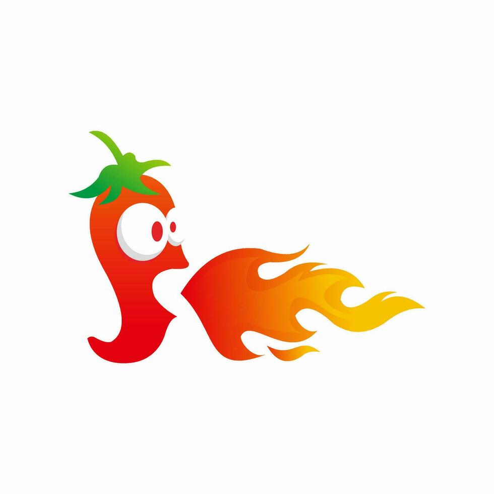 vector van rood heet Chili met brand illustratie ontwerp, rood heet Chili tekenfilm karakter sjabloon