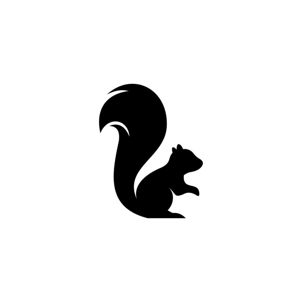 gemakkelijk vlak eekhoorn icoon silhouet vector
