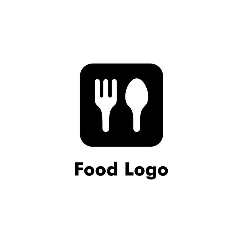 gemakkelijk en modern voedsel logo ontwerp, lepel en vork icoon sjabloon vector