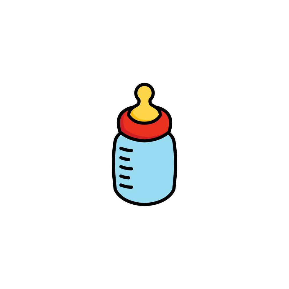 gemakkelijk baby fles icoon illustratie ontwerp, baby fles symbool met geschetst stijl vector