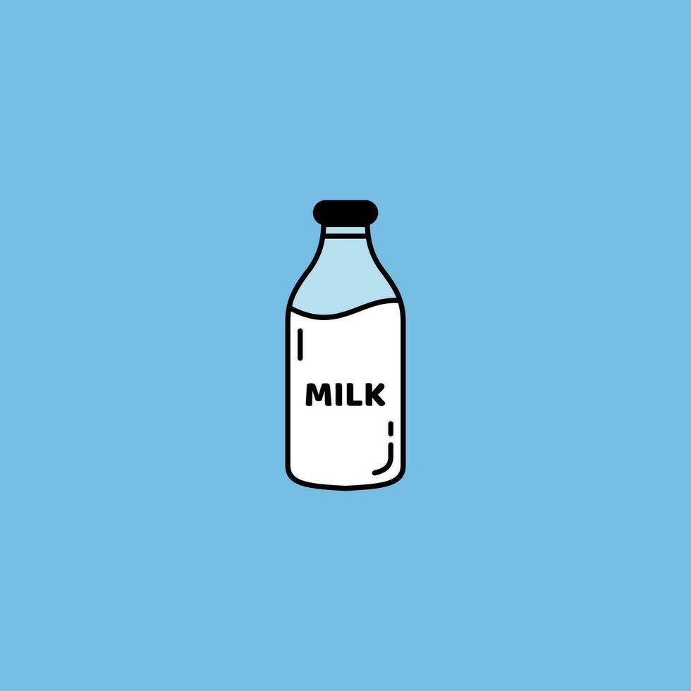 gemakkelijk melk fles icoon illustratie ontwerp, melk fles symbool met geschetst stijl vector