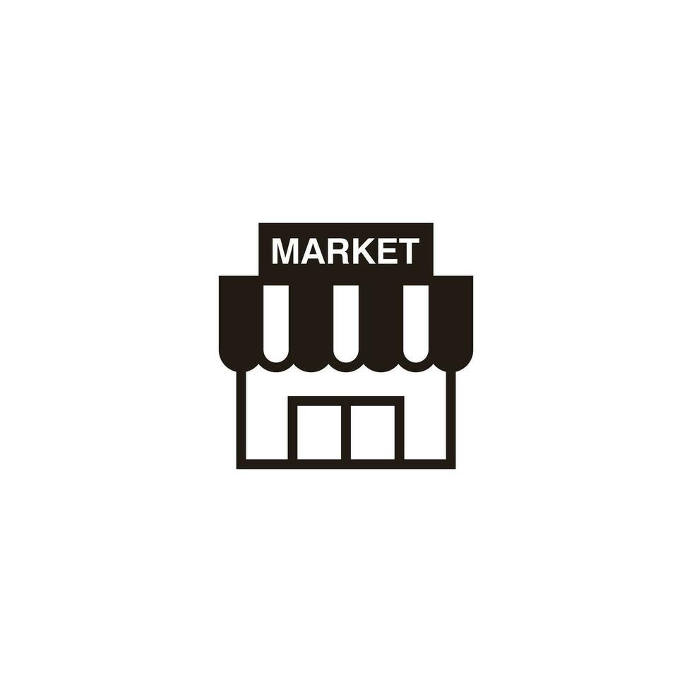 gemakkelijk vlak markt icoon illustratie ontwerp, silhouet markt symbool sjabloon vector