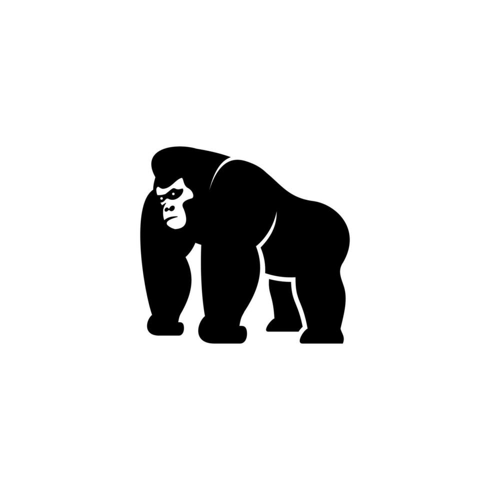 gemakkelijk gorilla icoon illustratie vector, gorilla silhouet vector