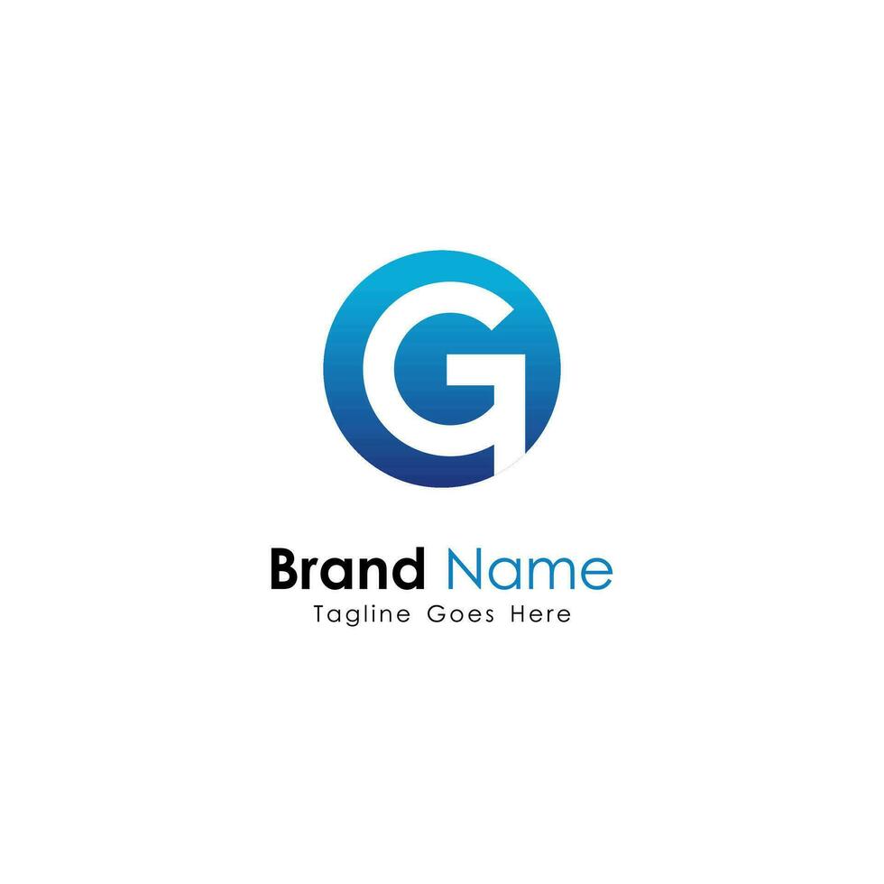 modern brief g logo ontwerp Aan blauw cirkel vorm geïsoleerd Aan wit achtergrond, gemakkelijk g logo inspiratie sjabloon vector