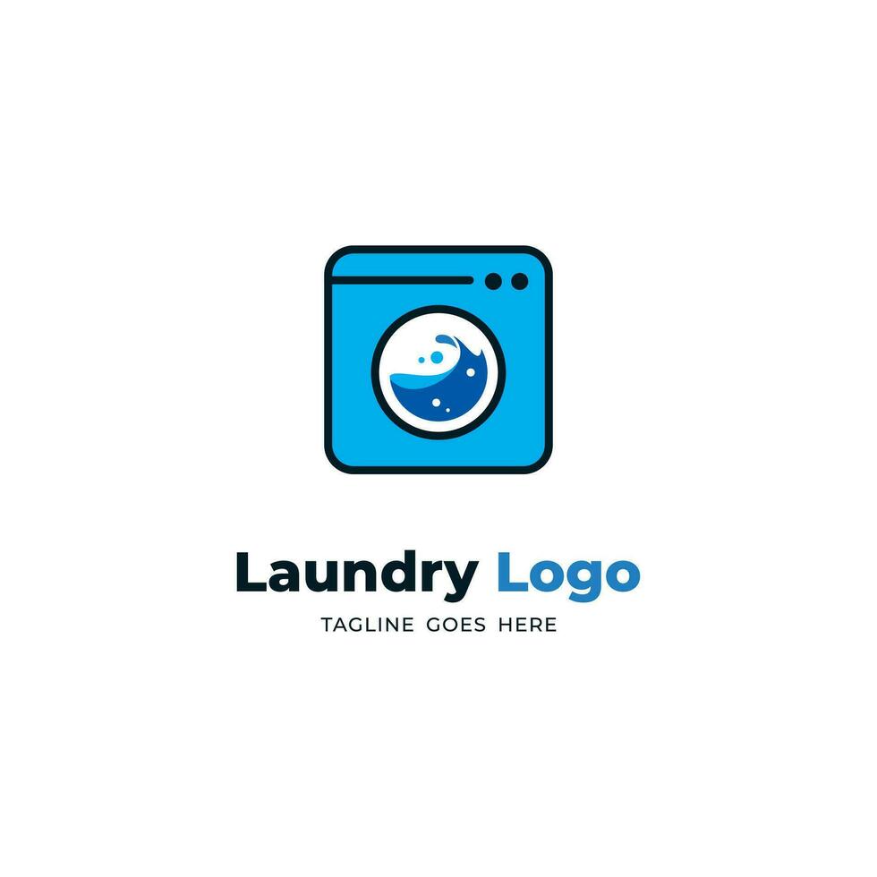 gemakkelijk wasserij machine logo ontwerp, modern wasserij logo inspiratie vector