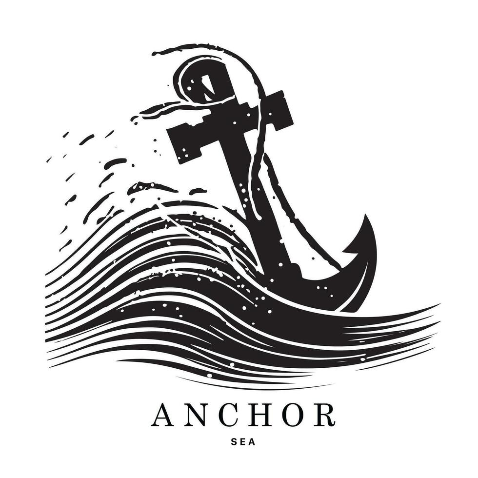 marinier emblemen logo met anker en touw, anker logo - vector. vector illustratie