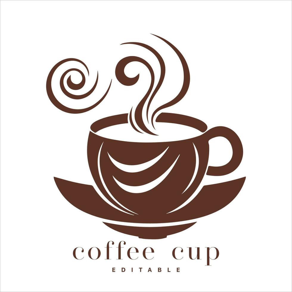 koffie winkel logo sjabloon, natuurlijk abstract koffie kop met stoom, koffie huis embleem, creatief cafe logo, modern modieus symbool ontwerp vector illustratie geïsoleerd Aan wit achtergrond teken