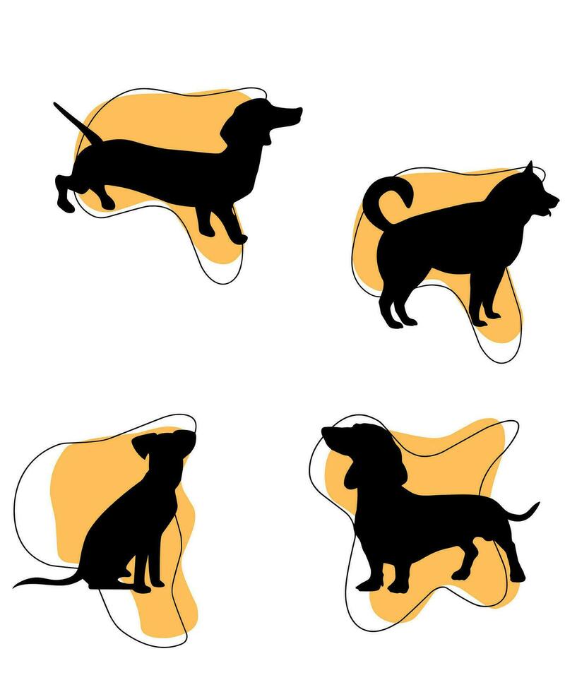 vector hond silhouetten