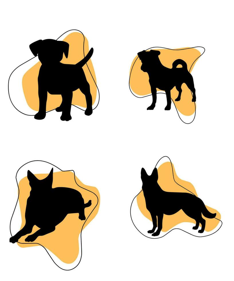 vector hond silhouetten