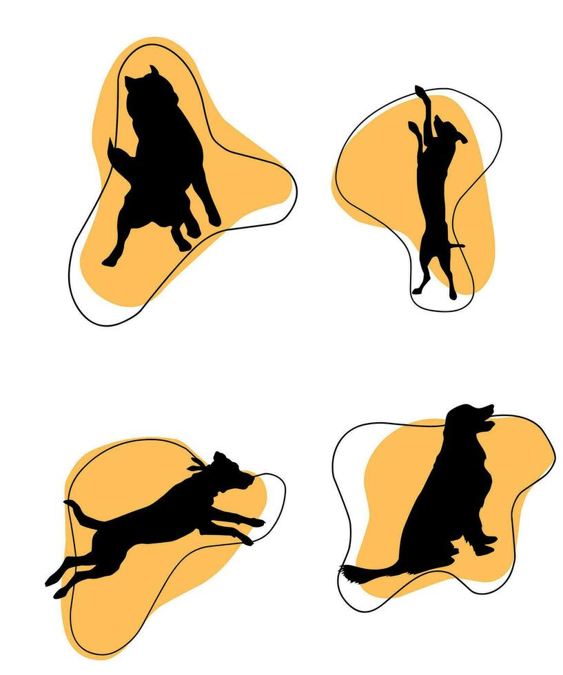 vector hond silhouetten