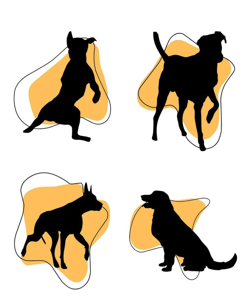 vector hond silhouetten