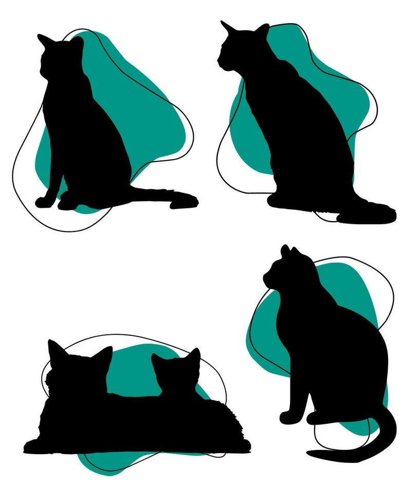 kat vector silhouet reeks van katten