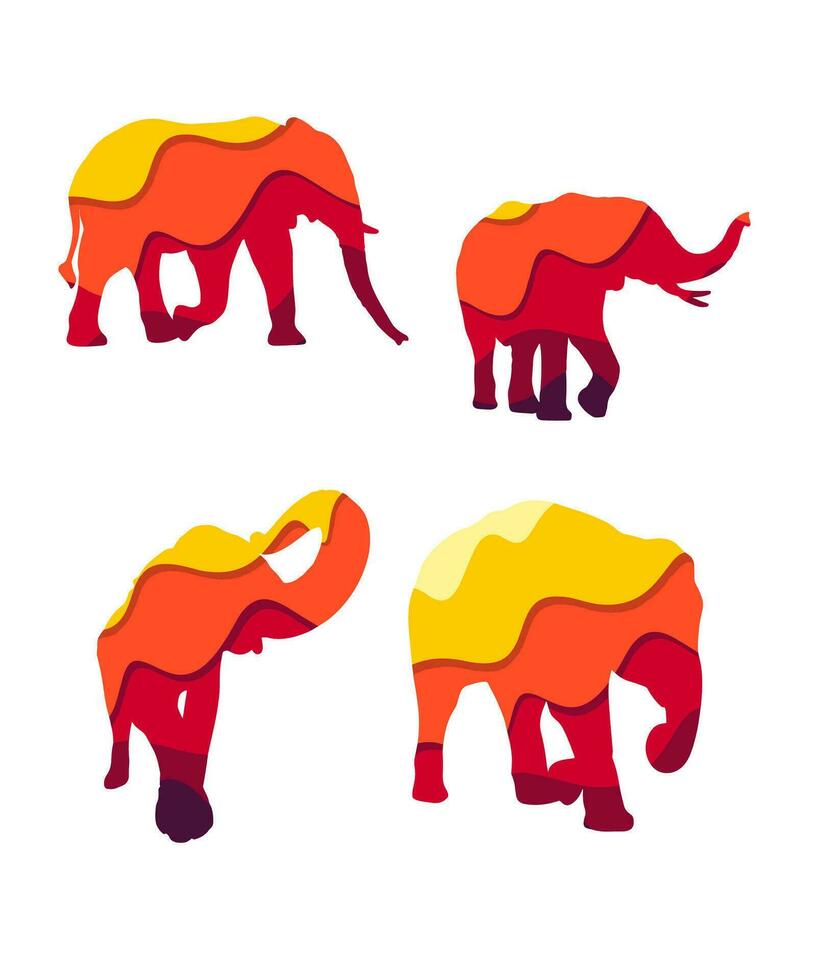 Thais olifanten silhouetten vector