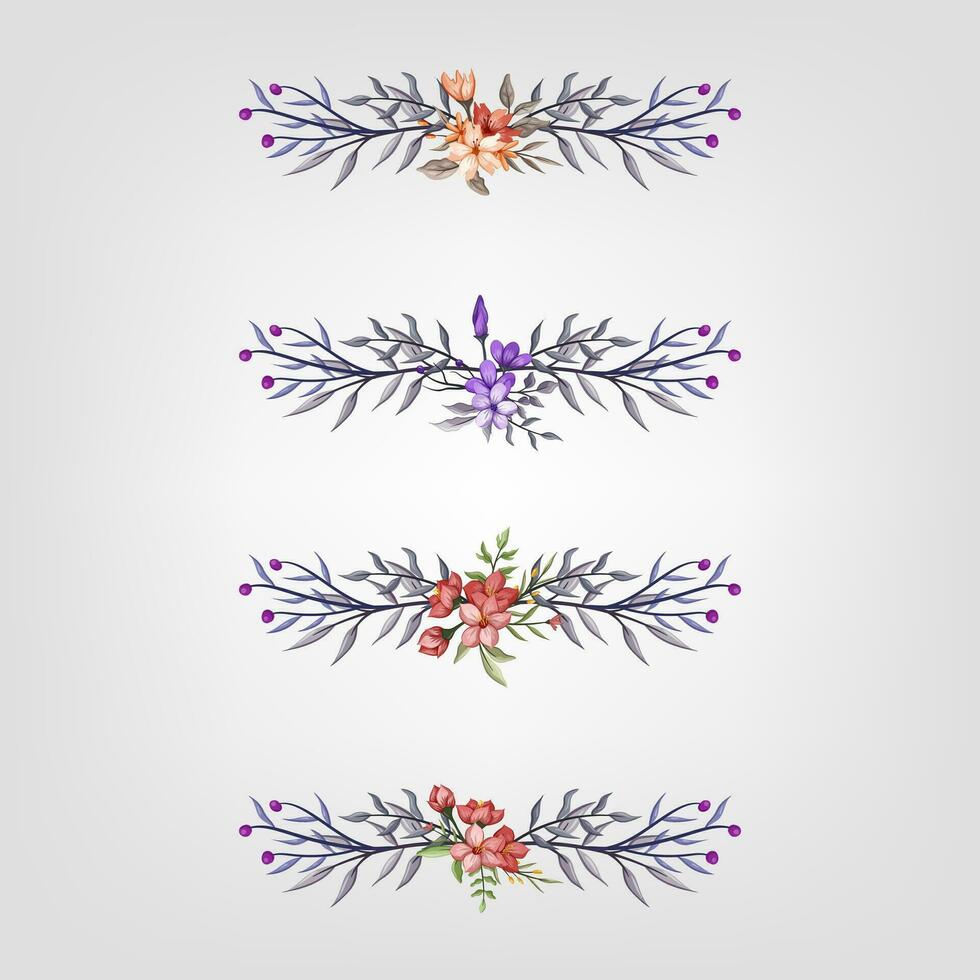 reeks botanisch bloesem bloemen elementen decoratief voor uitnodiging vector