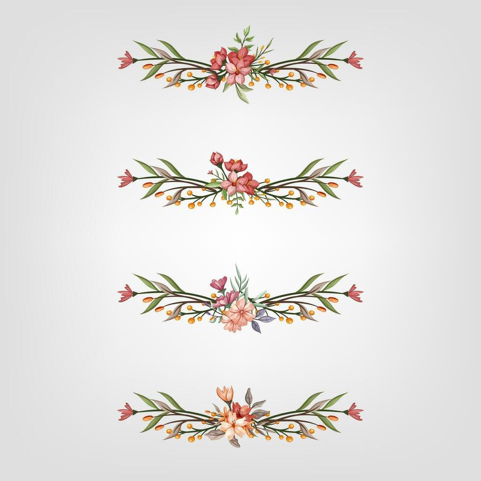 reeks botanisch bloesem bloemen elementen decoratief voor uitnodiging vector
