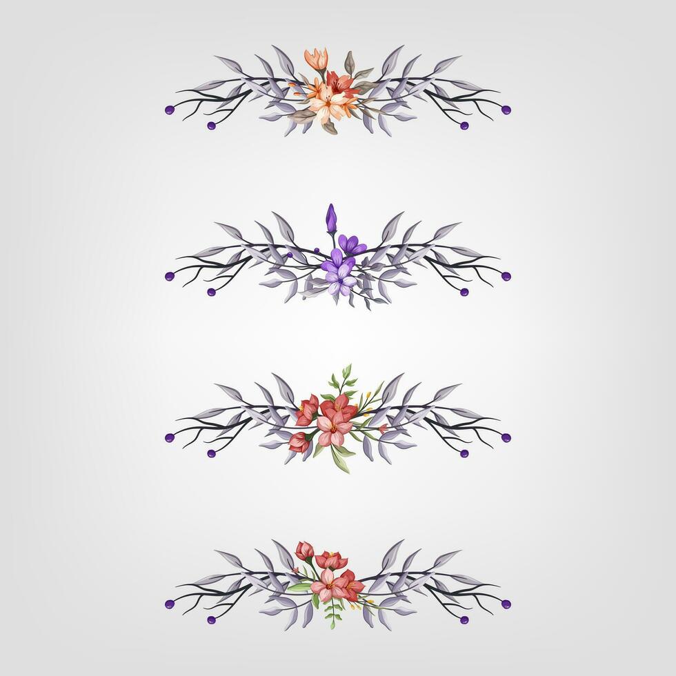 reeks botanisch bloesem bloemen elementen decoratief voor uitnodiging vector