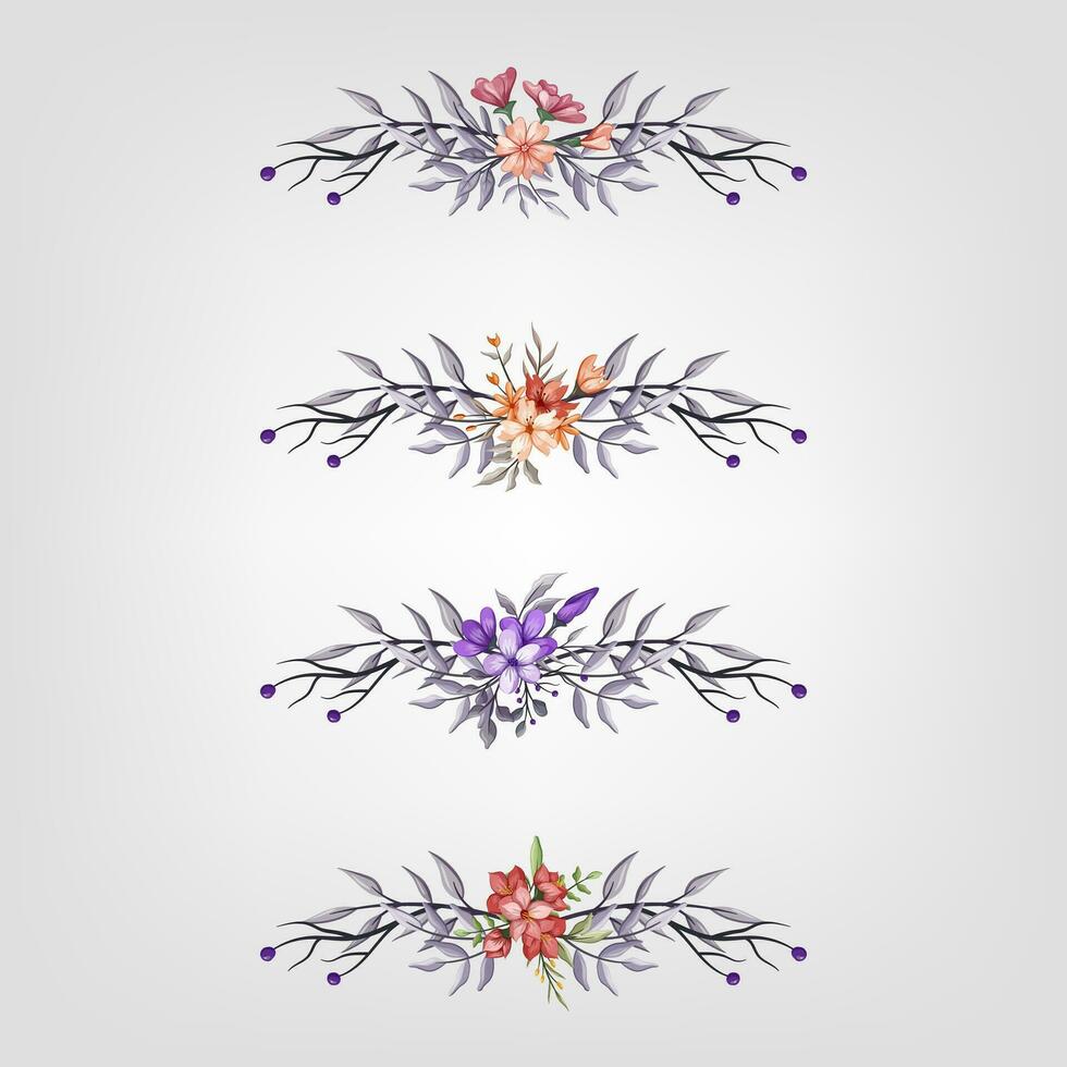 reeks botanisch bloesem bloemen elementen decoratief voor uitnodiging vector