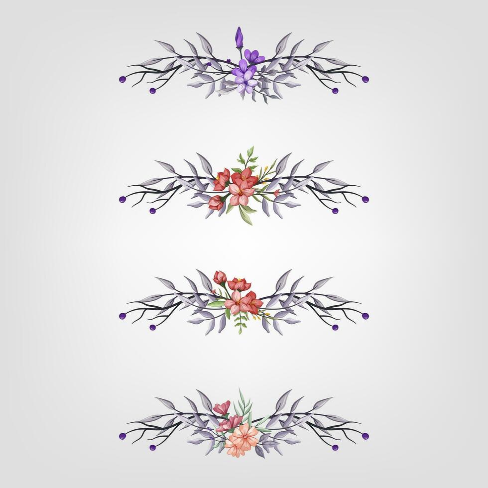 reeks botanisch bloesem bloemen elementen decoratief voor uitnodiging vector