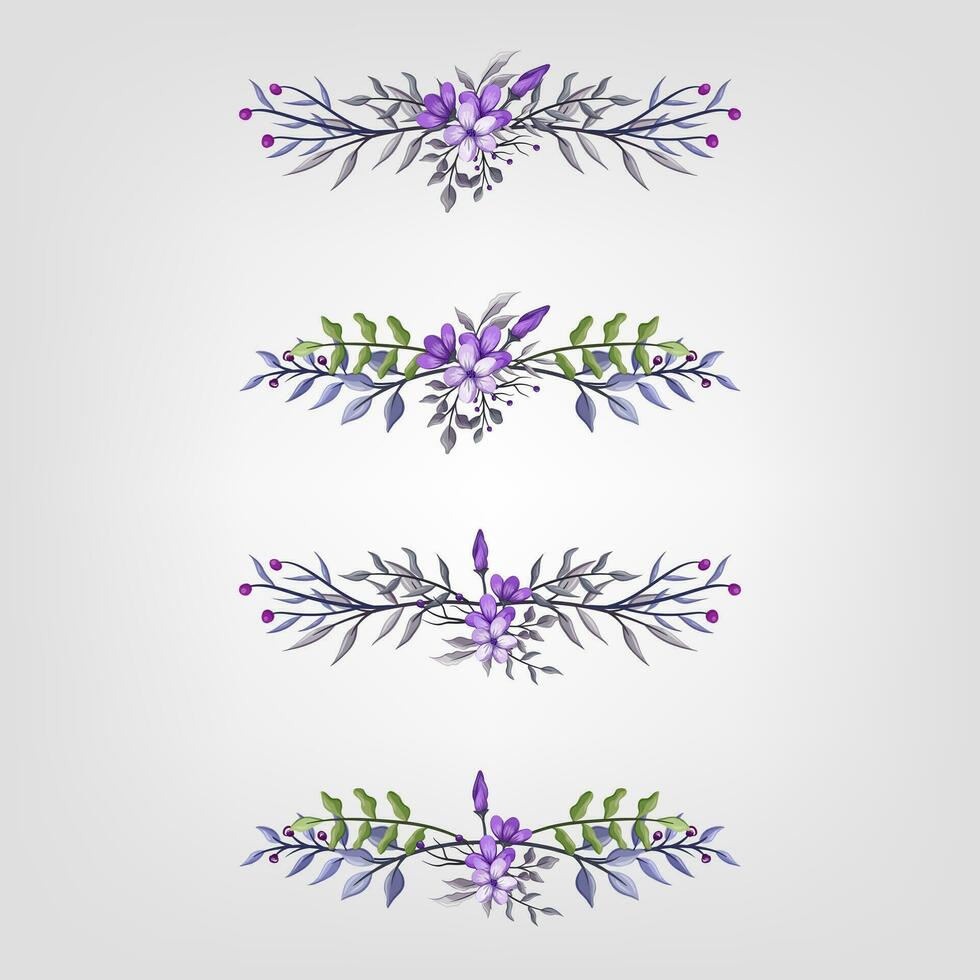 reeks botanisch bloesem bloemen elementen decoratief voor uitnodiging vector