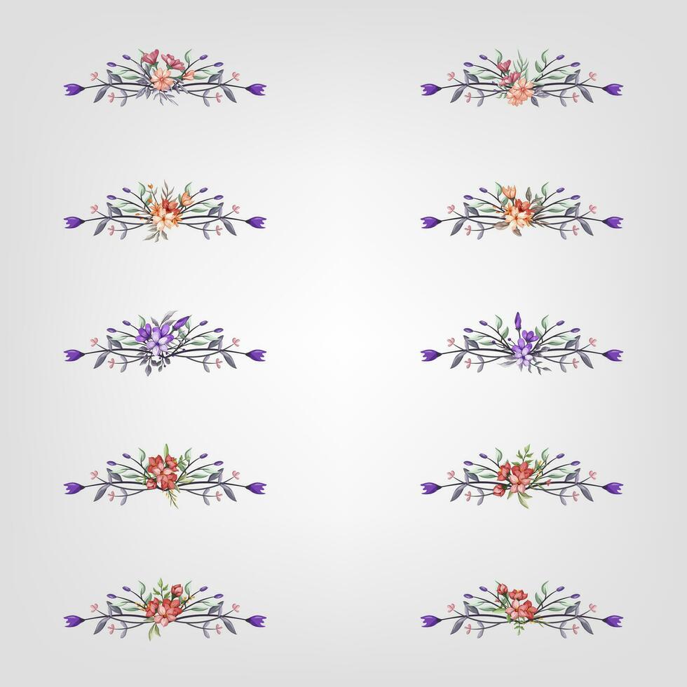 reeks botanisch bloesem bloemen elementen decoratief voor uitnodiging vector