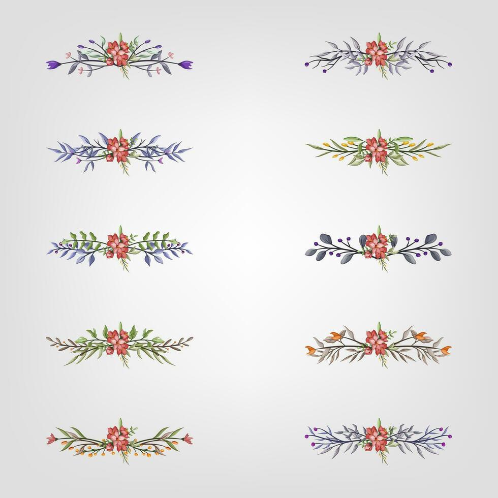 reeks botanisch bloesem bloemen elementen decoratief voor uitnodiging vector