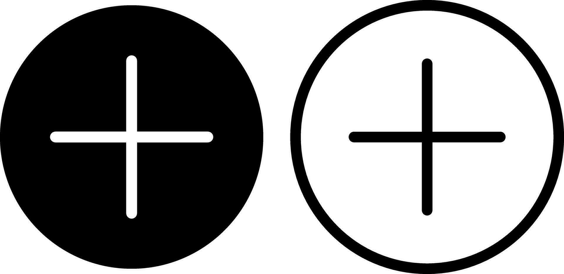 toevoegen icoon, plus som positief teken symbool, glyph en lijn stijl. vector illustratie