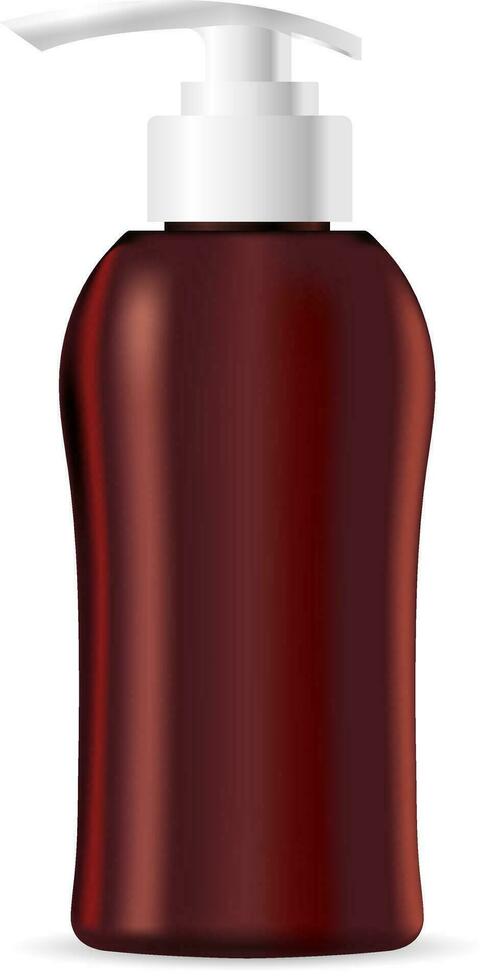 pomp fles model. eps10 vector illustratie. plastic dispenser pot voor vloeistof zeep, gel, shampoo.