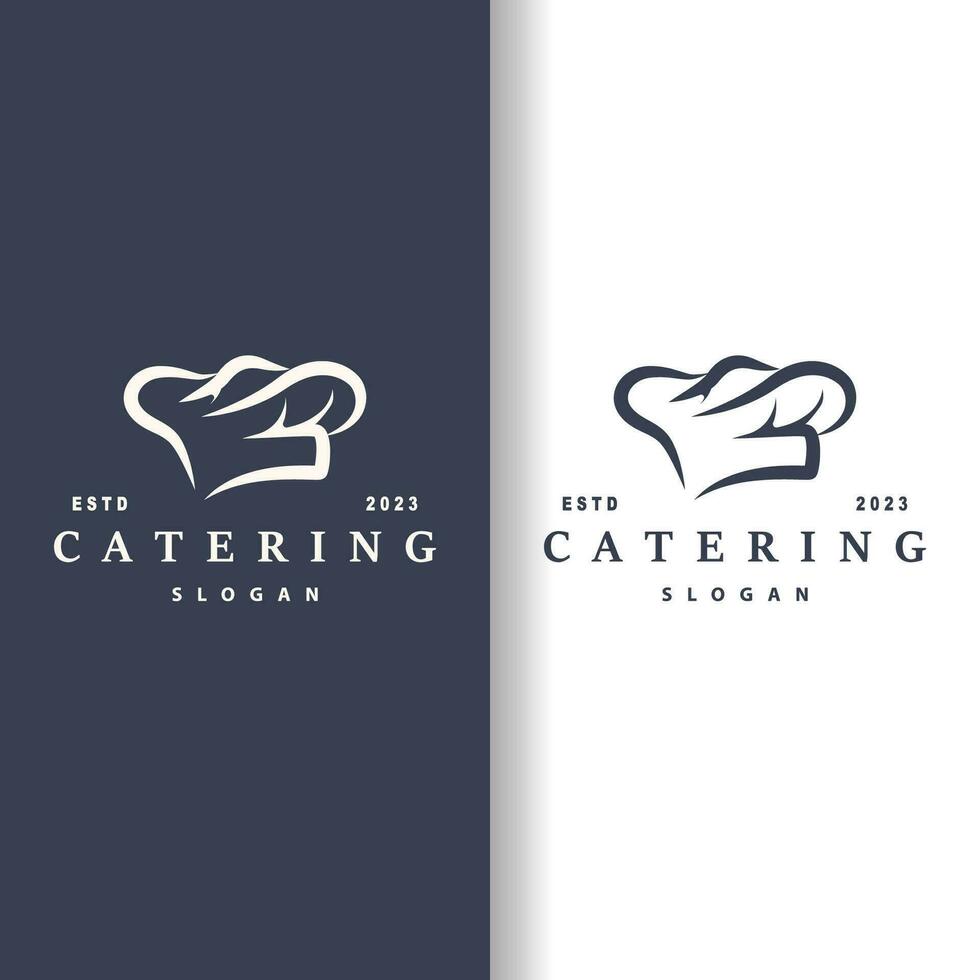 chef logo ontwerp Koken inspiratie en chef hoed met gemakkelijk lijnen voor restaurant bedrijf merken vector