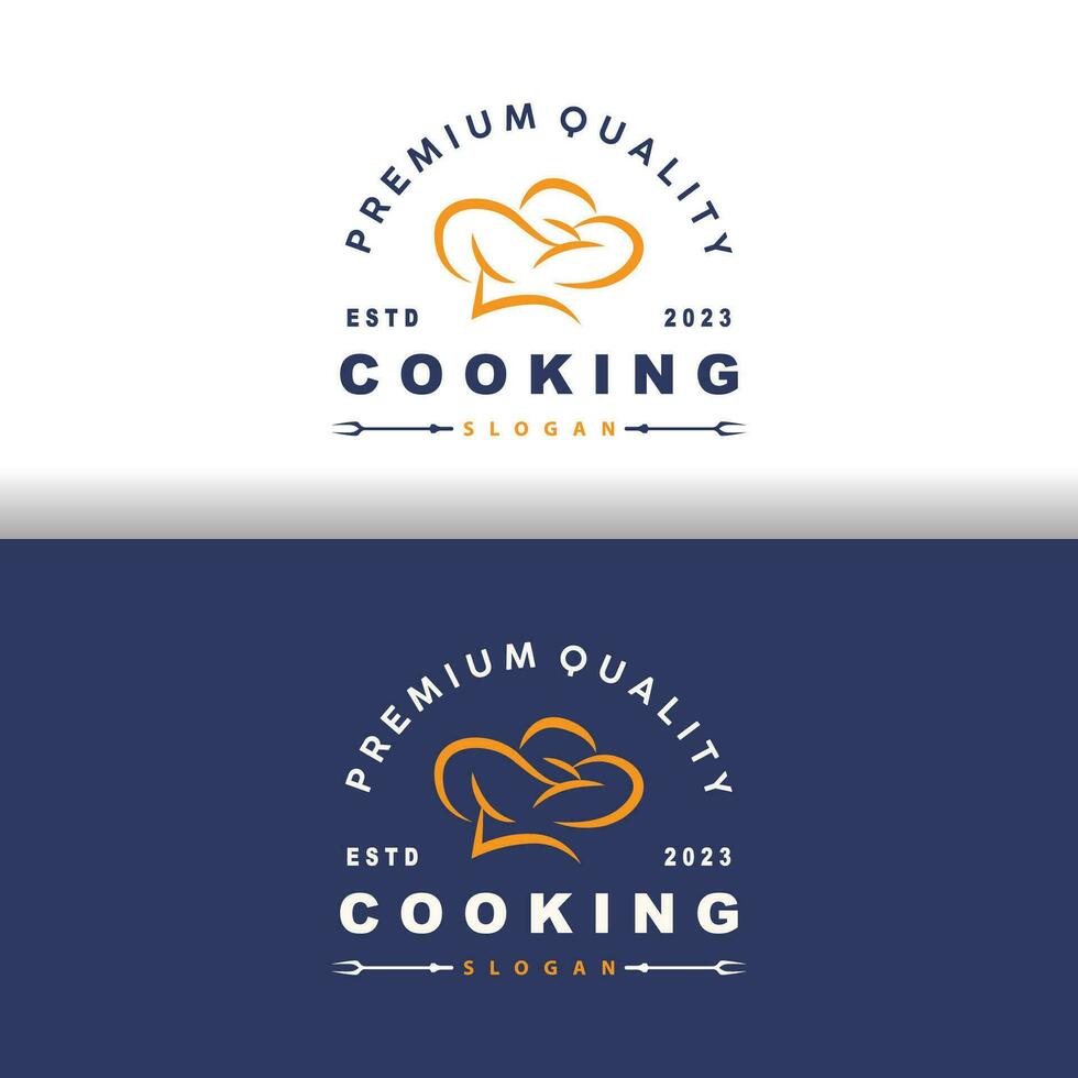 chef logo ontwerp Koken inspiratie en chef hoed met gemakkelijk lijnen voor restaurant bedrijf merken vector