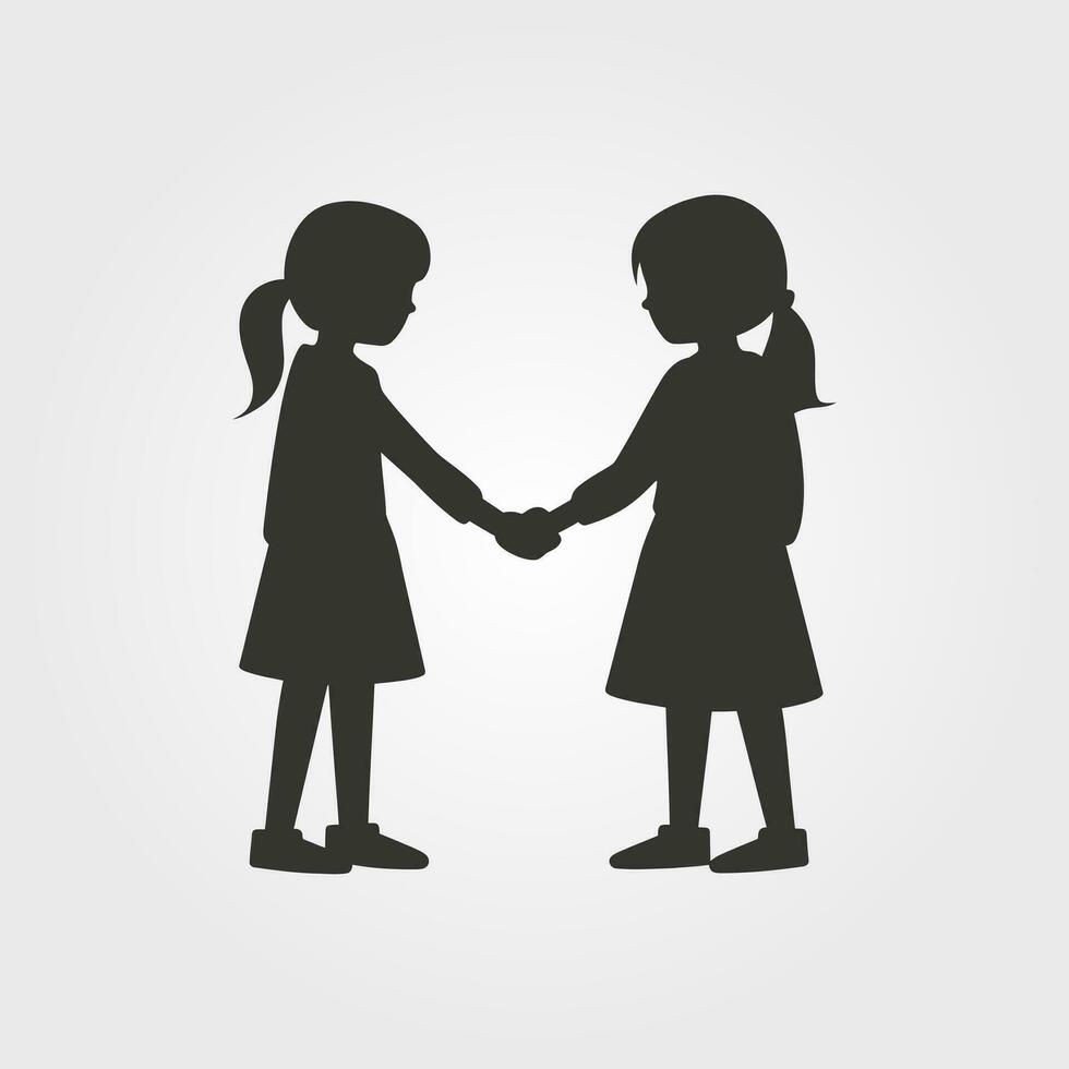 twee vrienden Holding handen icoon - gemakkelijk vector illustratie