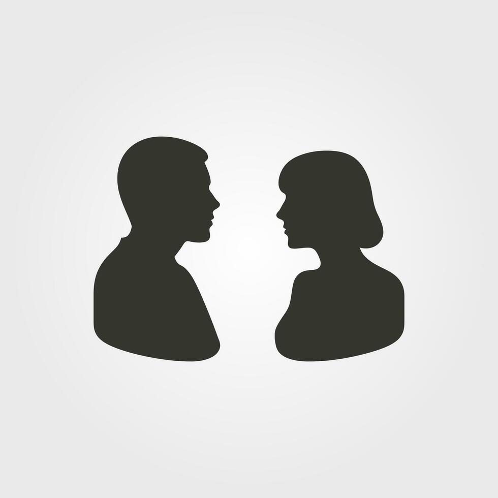 twee mensen pratend icoon - gemakkelijk vector illustratie