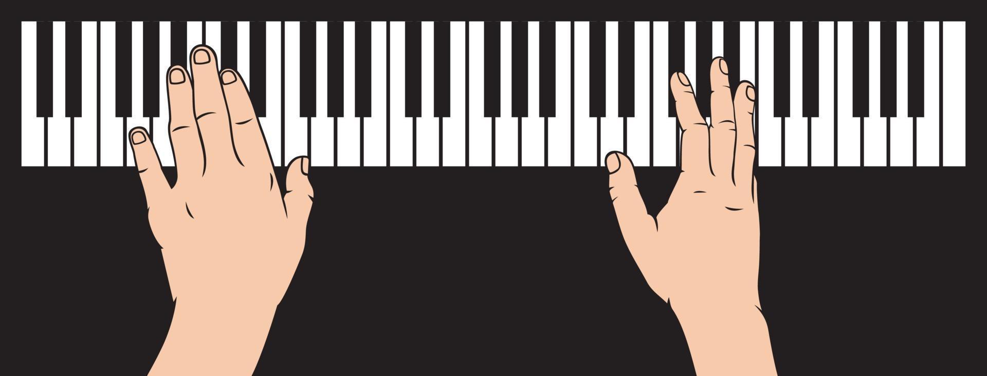 handen piano spelen vector