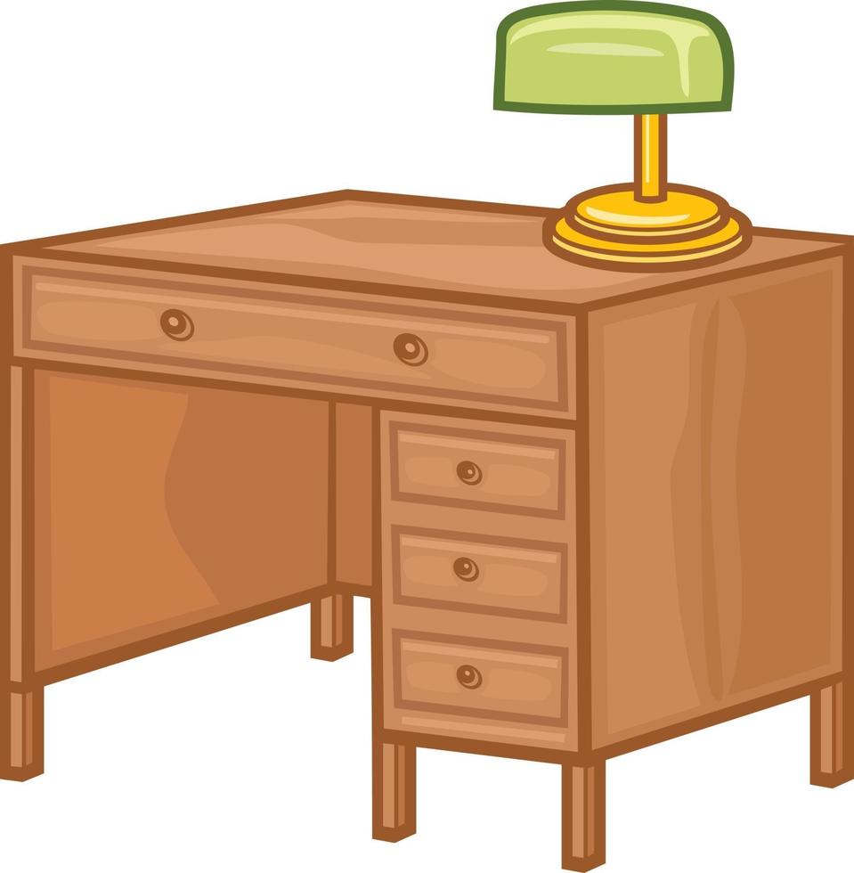 bureau en lamp vector