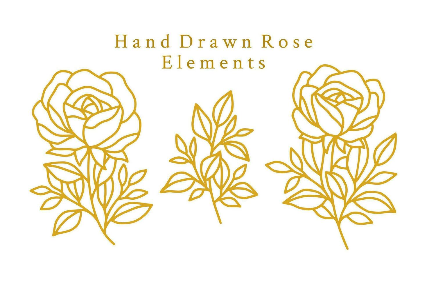 wijnoogst hand- getrokken roos bloem logo element verzameling vector