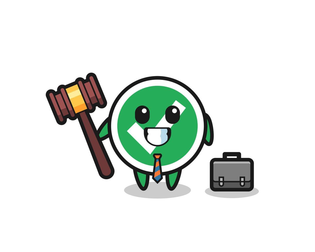 illustratie van vinkje mascotte als advocaat vector