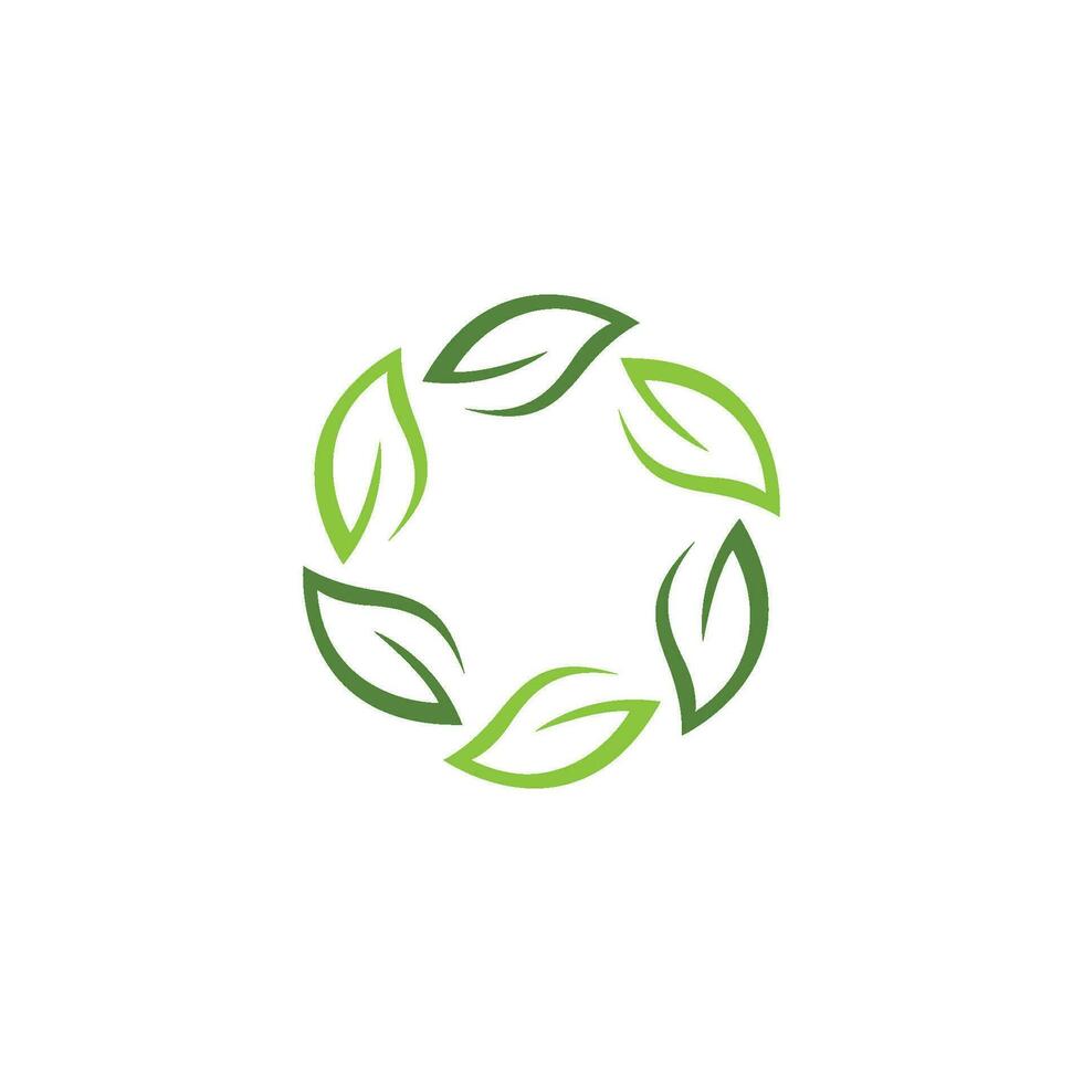 logo's van groene boom blad ecologie vector