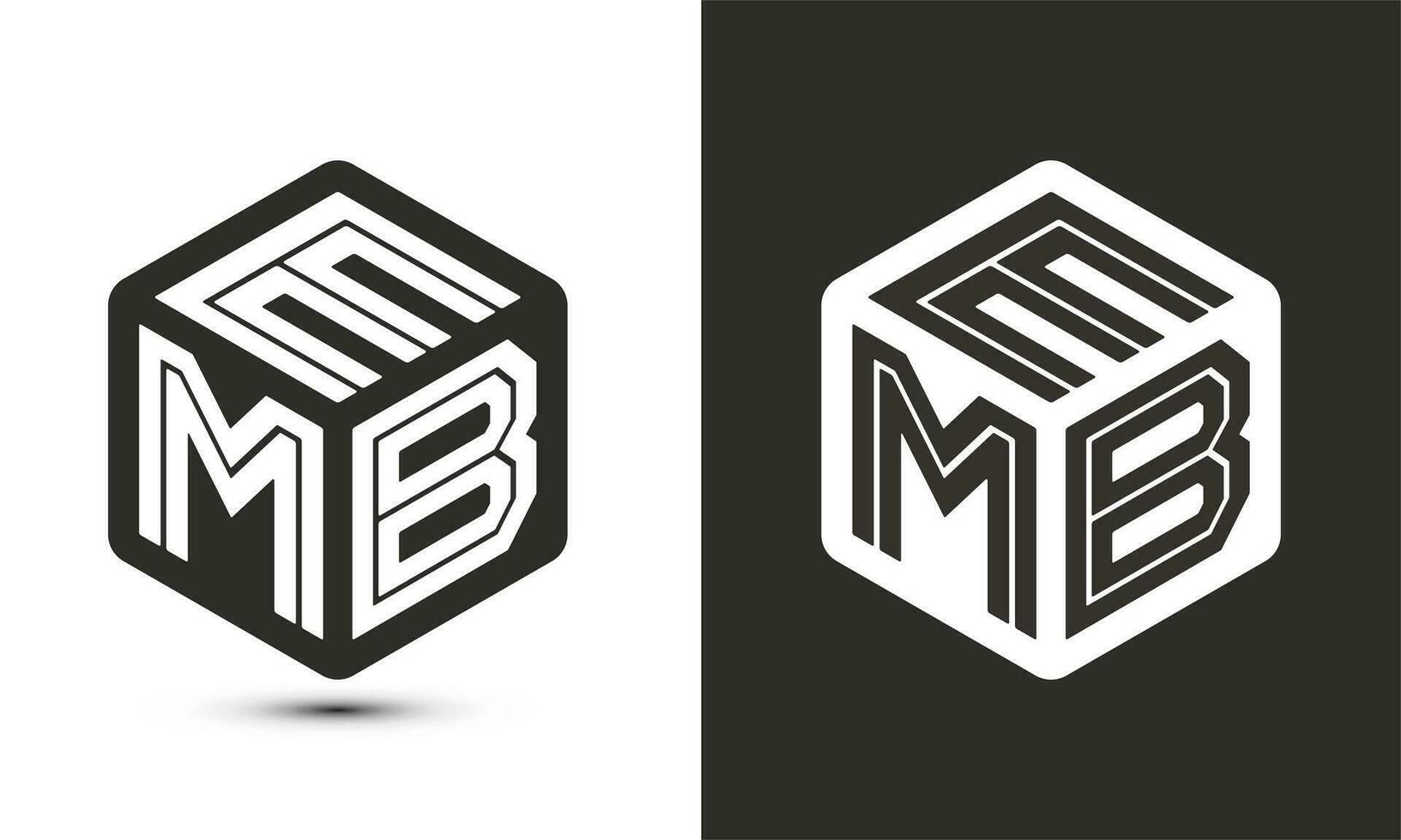 emb brief logo ontwerp met illustrator kubus logo, vector logo modern alfabet doopvont overlappen stijl.