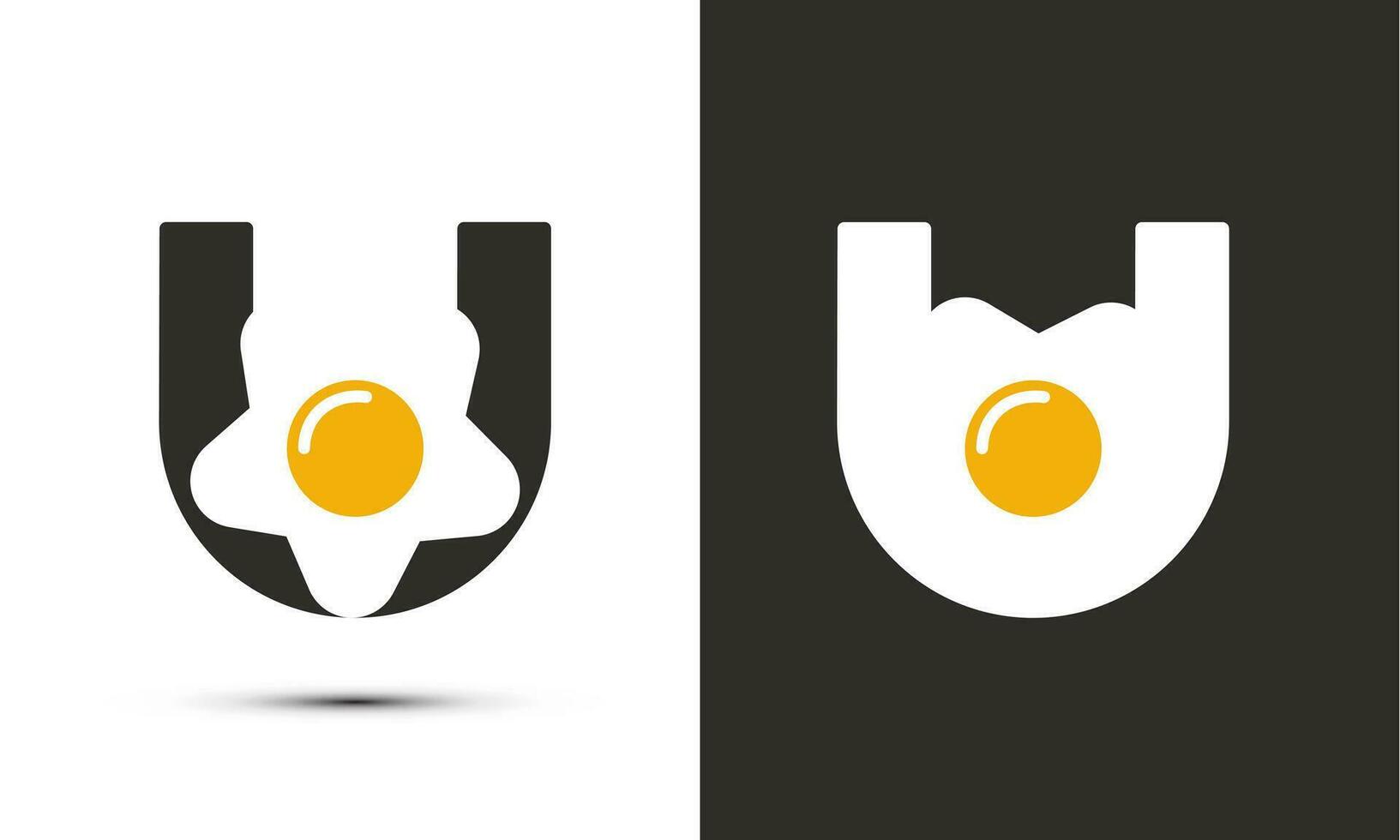 modern illustratie logo ontwerp eerste u combineren met gebakken ei. vector