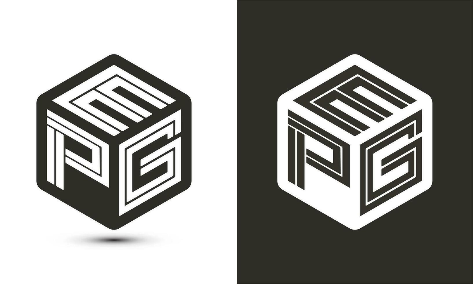 epg brief logo ontwerp met illustrator kubus logo, vector logo modern alfabet doopvont overlappen stijl.