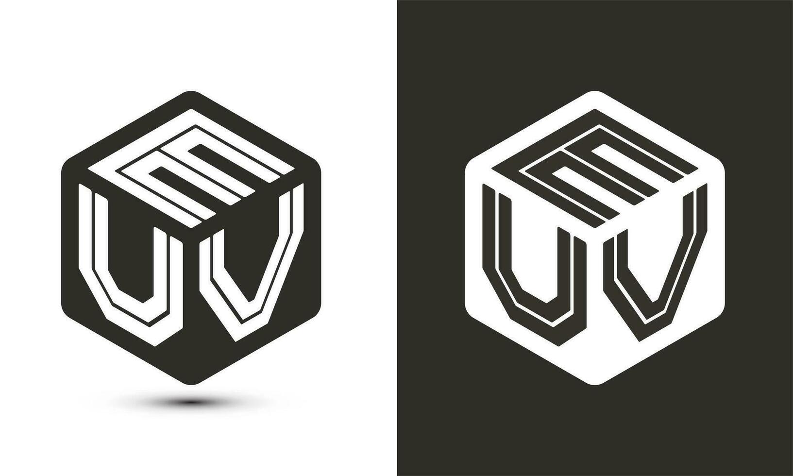 euv brief logo ontwerp met illustrator kubus logo, vector logo modern alfabet doopvont overlappen stijl.