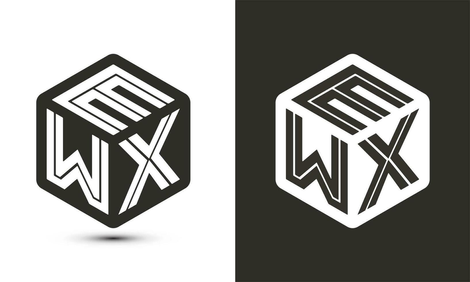 ewx brief logo ontwerp met illustrator kubus logo, vector logo modern alfabet doopvont overlappen stijl.