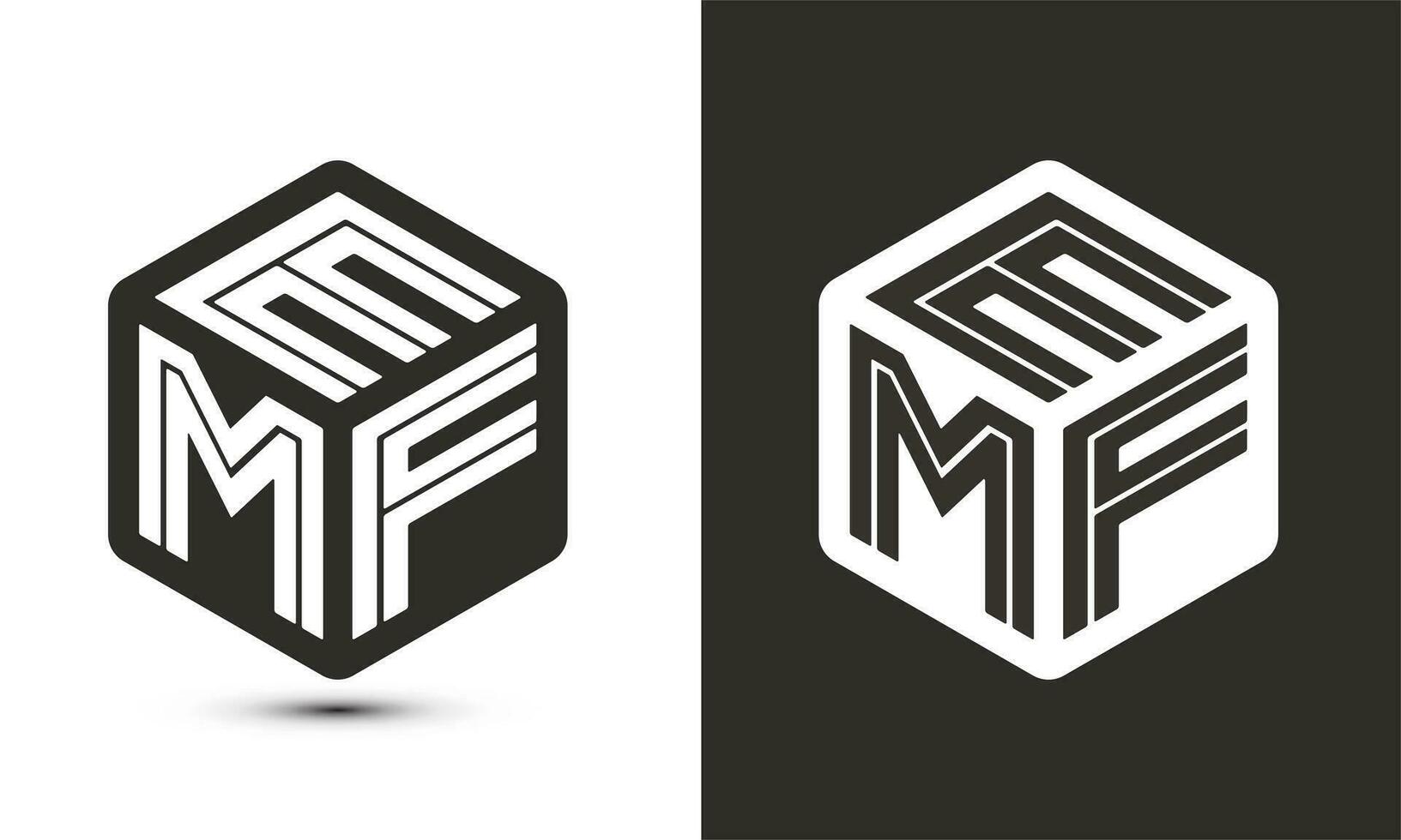 emf brief logo ontwerp met illustrator kubus logo, vector logo modern alfabet doopvont overlappen stijl.