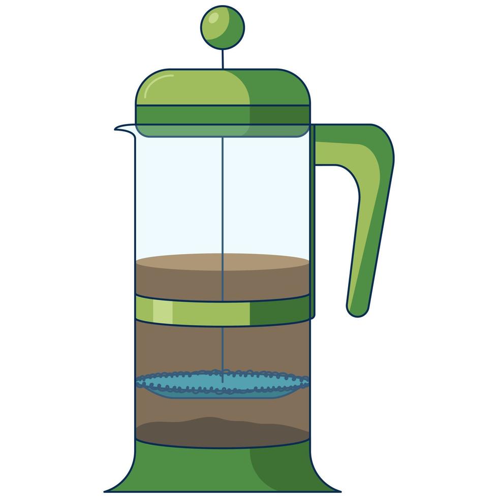 platte pictogramillustratie van koffiezetmethode. vector