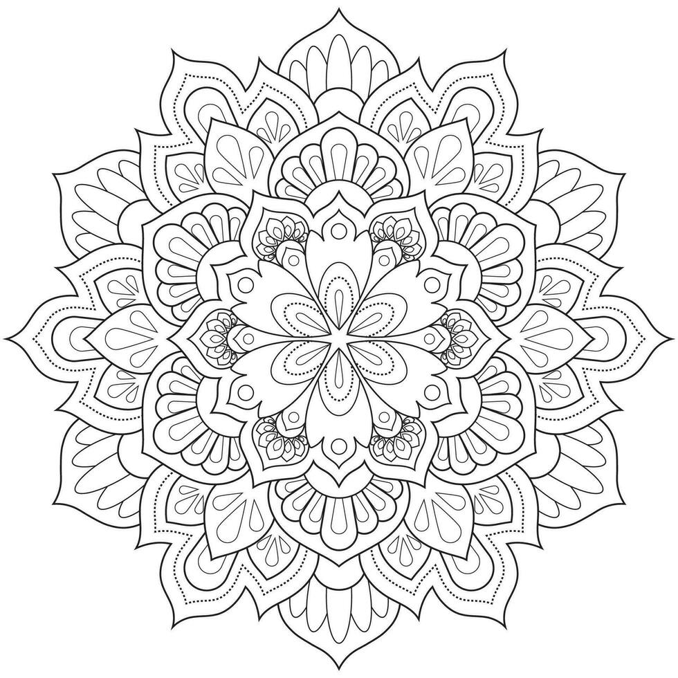 mandala bloem voor volwassen kleur boek. vector