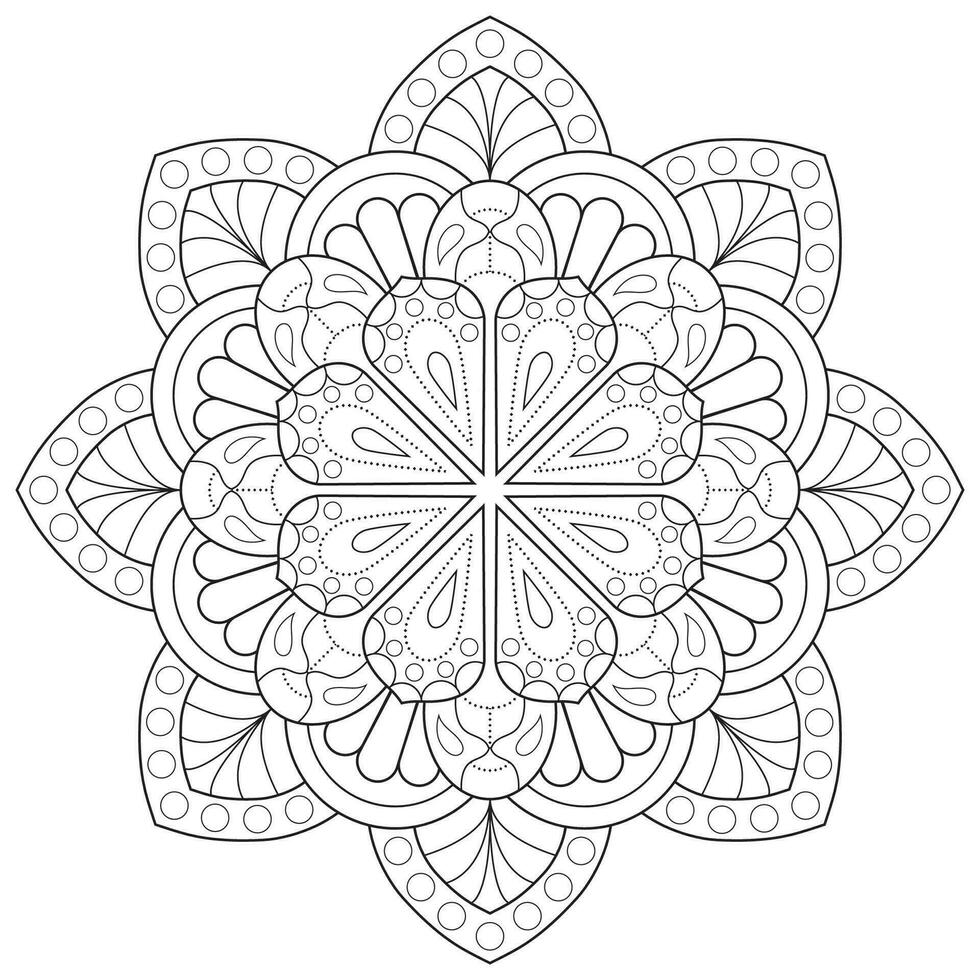 mandala bloem voor volwassen kleur boek. vector